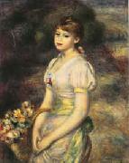 Young Girl with Flowers, Pierre Renoir